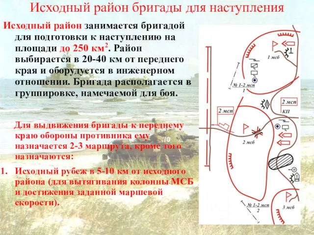 Исходный район бригады для наступления Исходный район занимается бригадой для