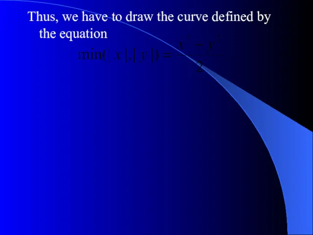 Thus, we have to draw the curve defined by the equation