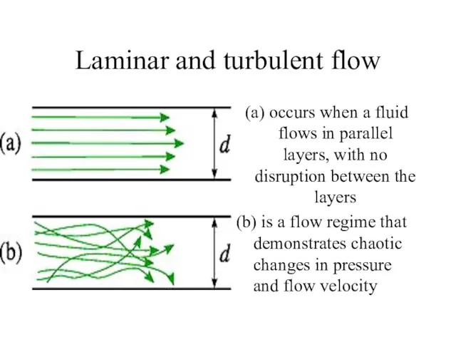 Laminar and turbulent flow (a) occurs when a fluid flows