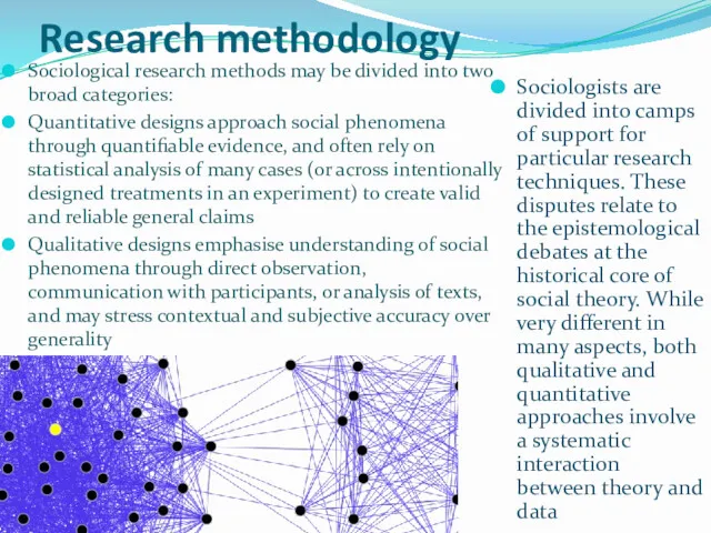 Research methodology Sociological research methods may be divided into two