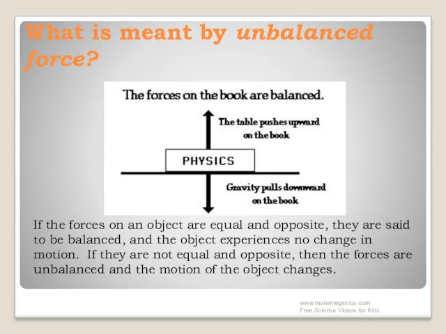 What is meant by unbalanced force? If the forces on an object are