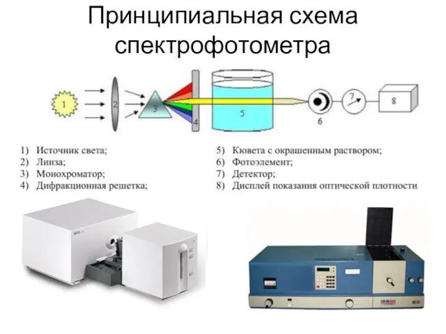 Принципиальная схема спектрофотометра