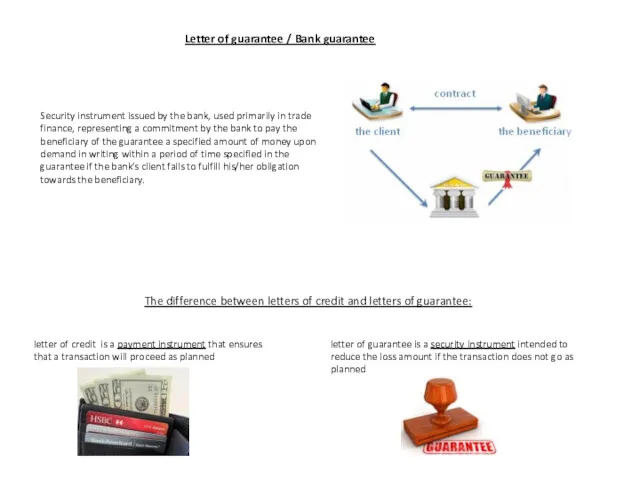 Letter of guarantee / Bank guarantee The difference between letters