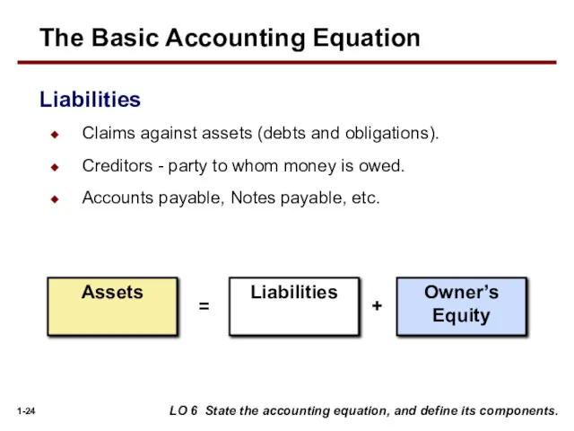 Claims against assets (debts and obligations). Creditors - party to whom money is