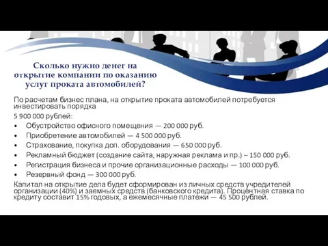 Сколько нужно денег на открытие компании по оказанию услуг проката