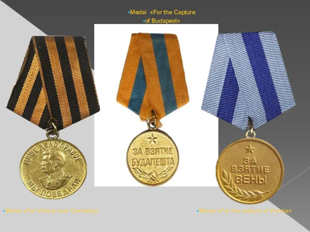 Medal «For Victory over Germany» Medal «For the Capture of