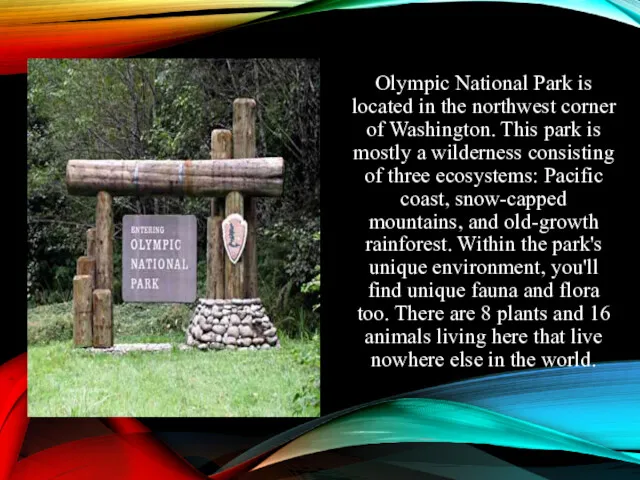 Olympic National Park is located in the northwest corner of