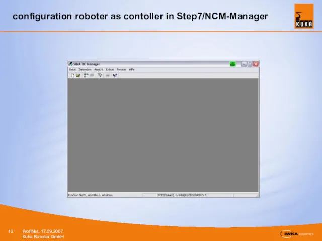 configuration roboter as contoller in Step7/NCM-Manager