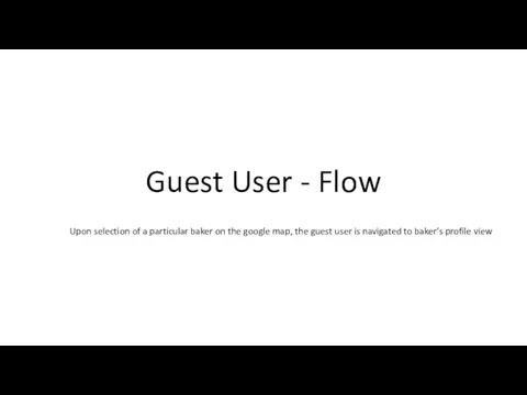 Guest User - Flow Upon selection of a particular baker on the google