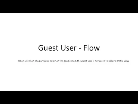 Guest User - Flow Upon selection of a particular baker