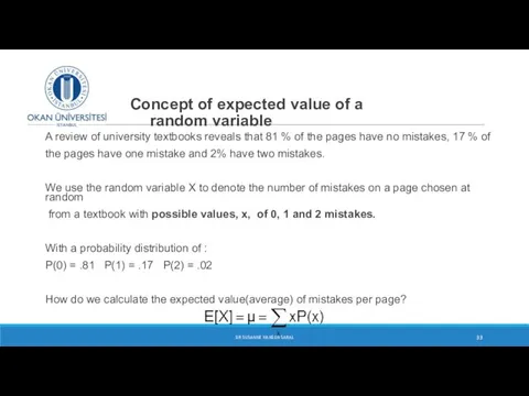 Concept of expected value of a random variable A review