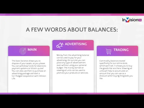 A FEW WORDS ABOUT BALANCES: