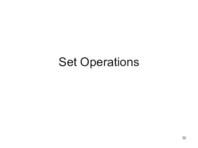 Set Operations