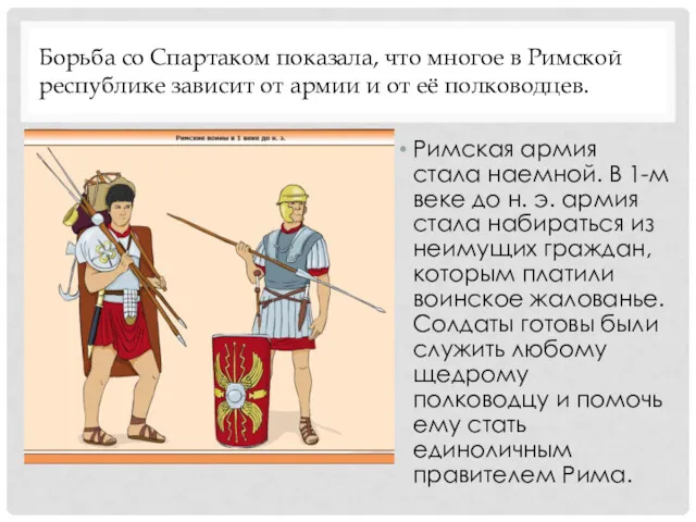 Борьба со Спартаком показала, что многое в Римской республике зависит