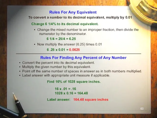 Rules For Any Equivalent To convert a number to its