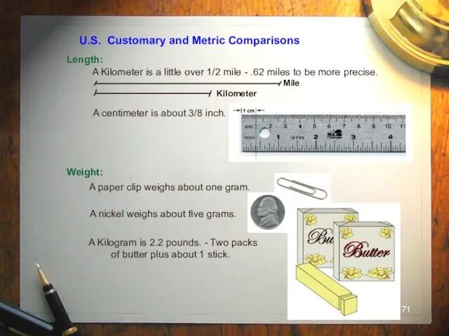 U.S. Customary and Metric Comparisons