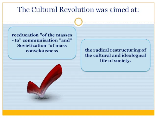 The Cultural Revolution was aimed at: reeducation "of the masses