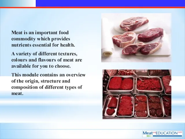 Meat is an important food commodity which provides nutrients essential for health. A