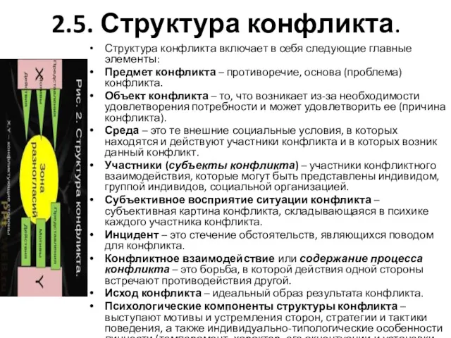 2.5. Структура конфликта. Структура конфликта включает в себя следующие главные