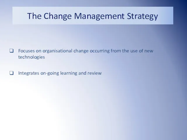 Focuses on organisational change occurring from the use of new