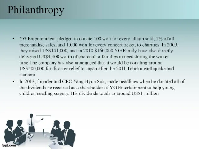 Philanthropy YG Entertainment pledged to donate 100 won for every