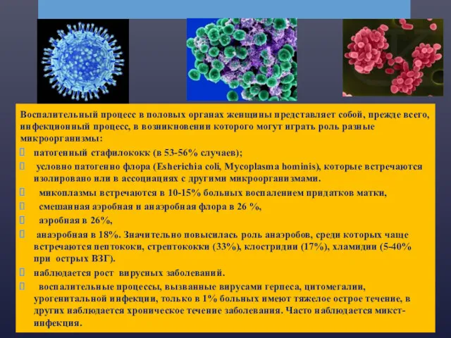 Воспалительный процесс в половых органах женщины представляет собой, прежде всего,