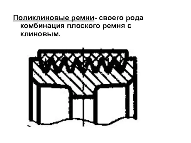 Поликлиновые ремни- своего рода комбинация плоского ремня с клиновым.