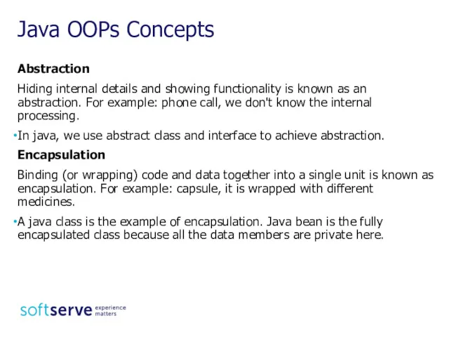 Java OOPs Concepts Abstraction Hiding internal details and showing functionality is known as