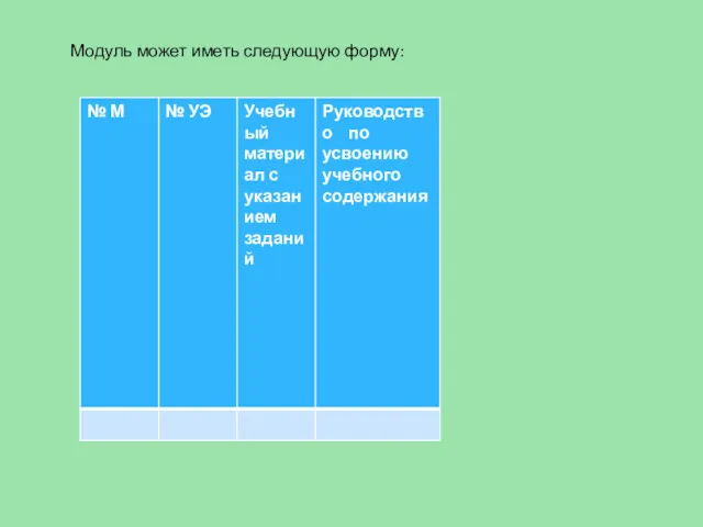 Модуль может иметь следующую форму: