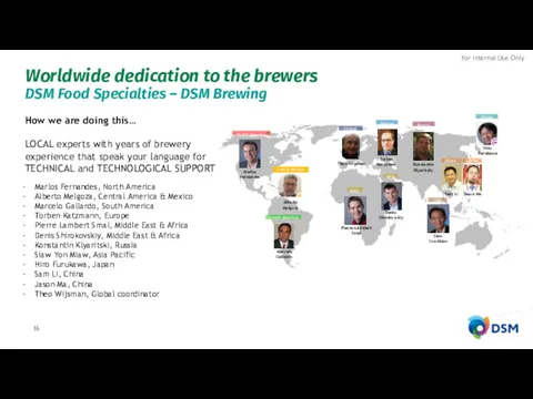 Worldwide dedication to the brewers DSM Food Specialties – DSM