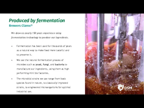 We draw on nearly 150 years experience using fermentation technology