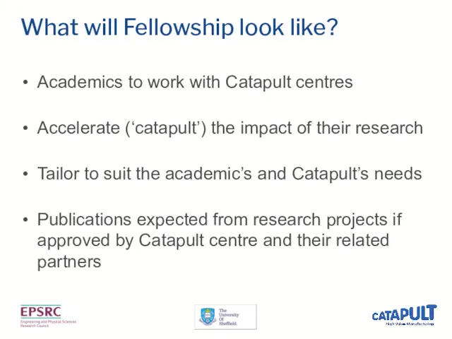 What will Fellowship look like? Academics to work with Catapult