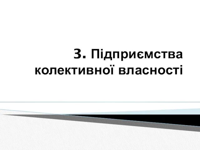 3. Підприємства колективної власності