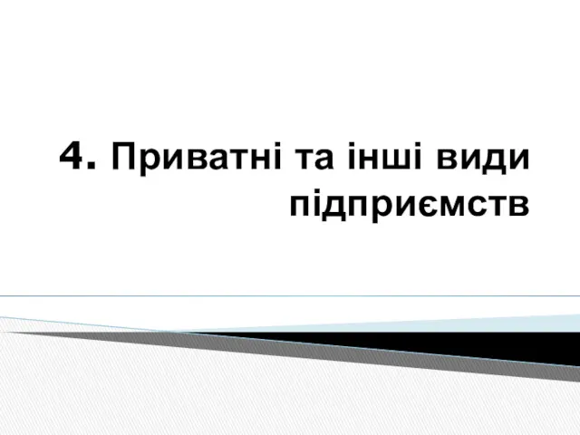 4. Приватні та інші види підприємств