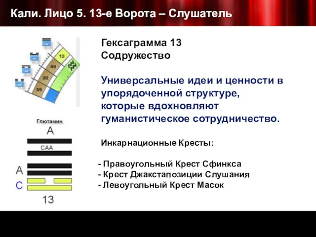 Кали. Лицо 5. 13-е Ворота – Слушатель Гексаграмма 13 Содружество