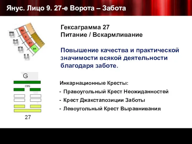 Янус. Лицо 9. 27-е Ворота – Забота Инкарнационные Кресты: Правоугольный