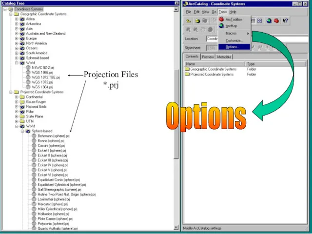 Options Projection Files *.prj