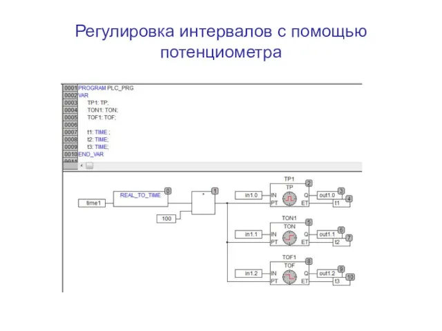 Регулировка интервалов с помощью потенциометра