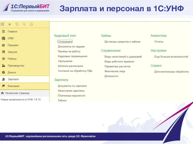 Зарплата и персонал в 1С:УНФ