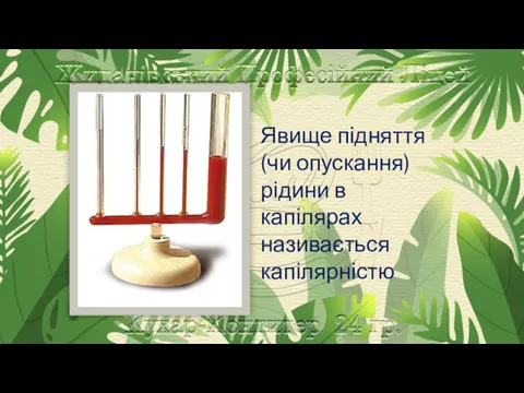 Явище підняття (чи опускання) рідини в капілярах називається капілярністю