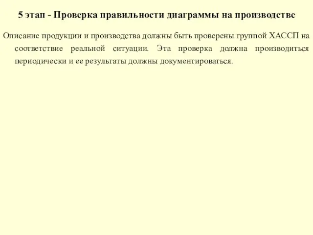 5 этап - Проверка правильности диаграммы на производстве Описание продукции