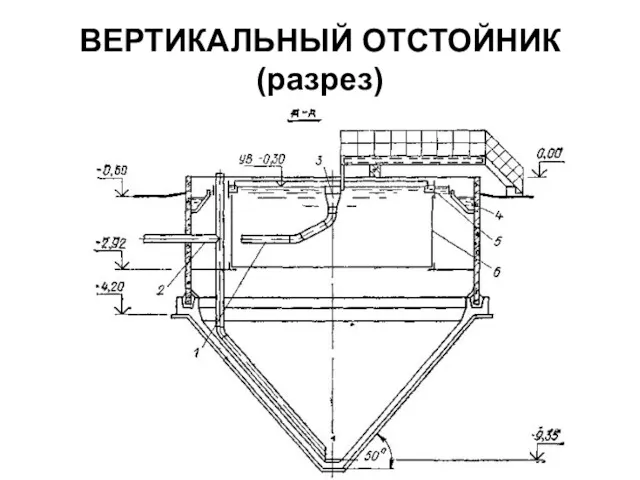 ВЕРТИКАЛЬНЫЙ ОТСТОЙНИК (разрез)