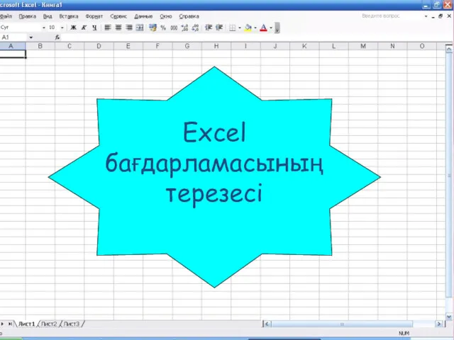 Excel бағдарламасының терезесі