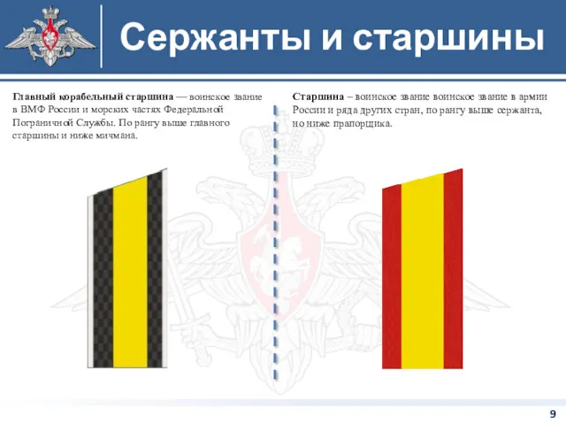 Старшина – воинское звание воинское звание в армии России и