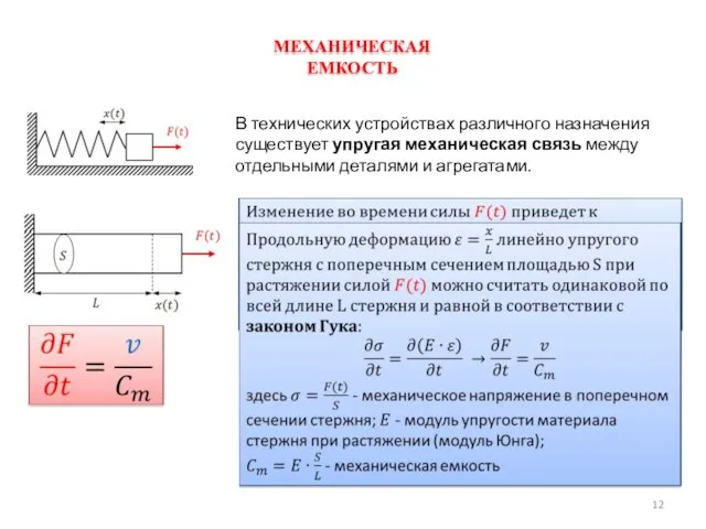 В технических устройствах различного назначения существует упругая механи­ческая связь между отдельными деталями и агрегатами. МЕХАНИЧЕСКАЯ ЕМКОСТЬ