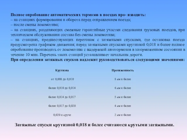 Полное опробование автоматических тормозов в поездах про- изводить: – на