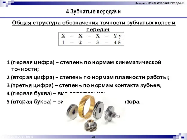 © 2012-2015, А. В. Потеха 4 Зубчатые передачи Общая структура