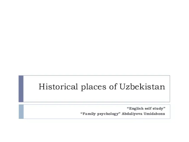 Historical places of Uzbekistan