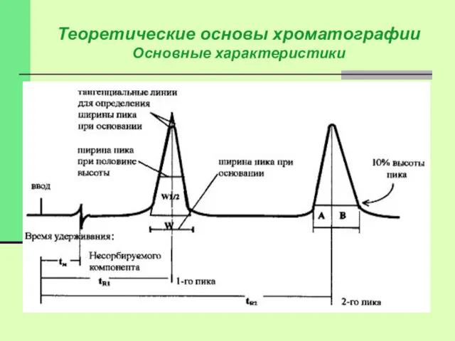 Теоретические основы хроматографии Основные характеристики