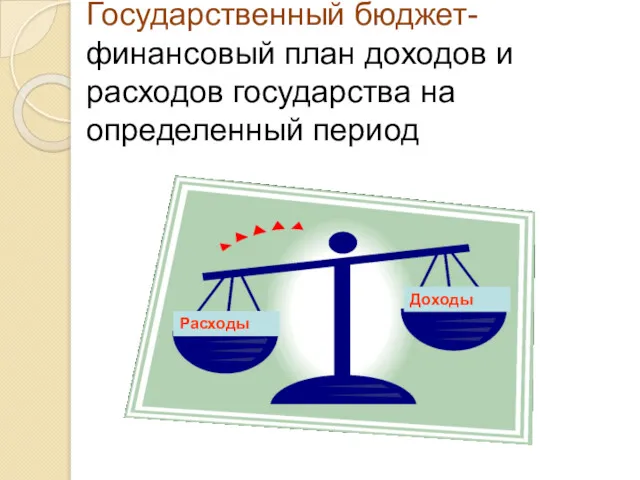 Государственный бюджет- финансовый план доходов и расходов государства на определенный период